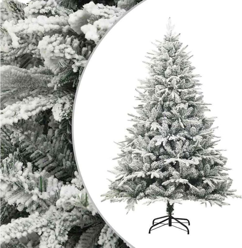 vidaXL Künstlicher Weihnachtsbaum Beschneit Grün 180 cm PVC PE