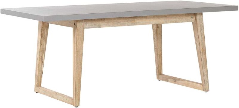 Thumbnail - Tisch Grau / Heller holzfarbton Faserzement / Akazienholz 180 x 90 cm Indoor & Outdoor Garten Schlafzimmer Wohnzimmer