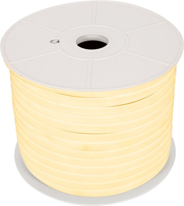 LED-Streifenrolle Neon Dimmbar 220V 50m Warmweiß Halbrund 180° 7.5W/m Schnitt 100cm IP67 3000K Warmweiß