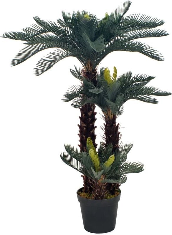 Künstliche Pflanze Cycas-Palme mit Topf Grün 125 cm Vidaxl