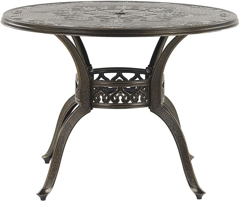 Gartentisch SAPRI 100 cm 100 cm Metall Dunkelbraun