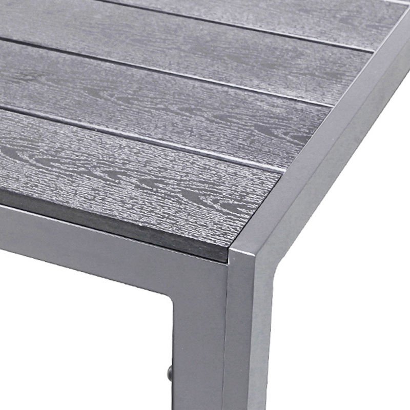 Alu Polywood Gartentisch Silber/grau 180x90x74cm-D726836