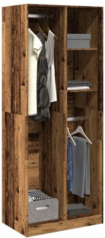 Vidaxl - Kleiderschrank Altholz-Optik 80x50x200 cm Holzwerkstoff
