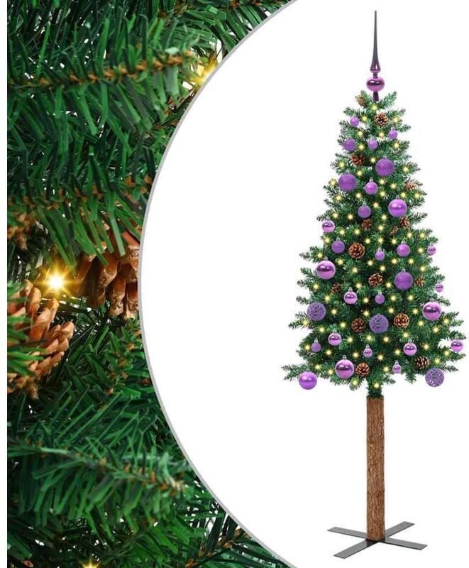 Schlanker Weihnachtsbaum mit 150 LEDs mit Ständer Grün 150 cm vidaXL