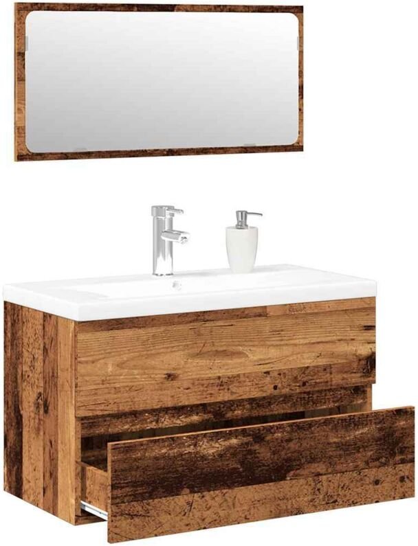 Badmöbel-Set Altholz-Optik Holzwerkstoff vidaXL308498