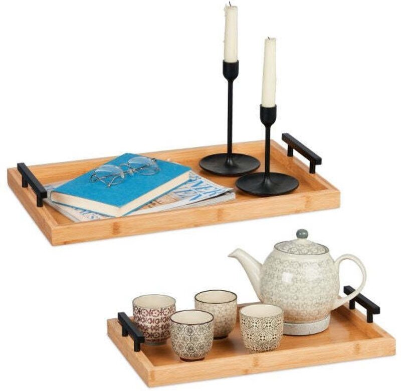 Tabletts aus bambus - 2er set