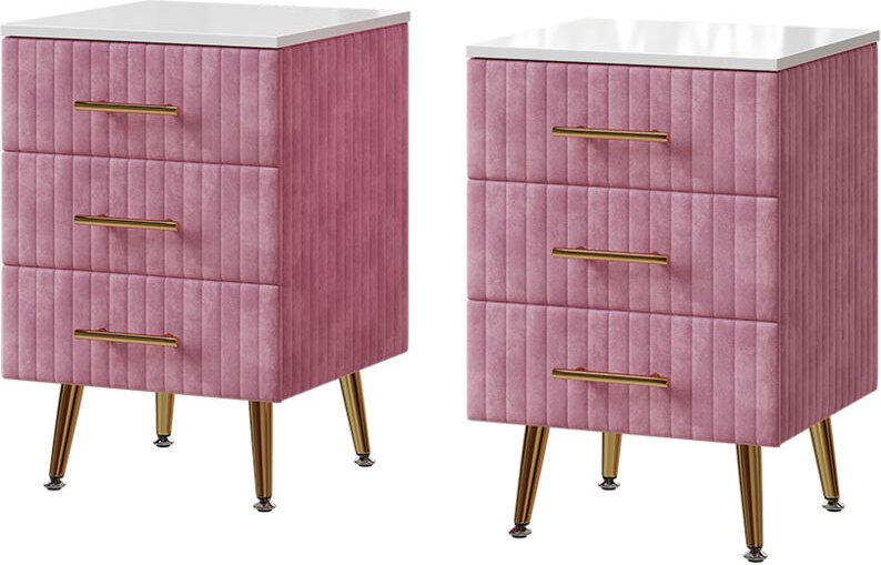 Nachttisch Velia, Rosa, 41 x 62 cm 2er Set, Vicco