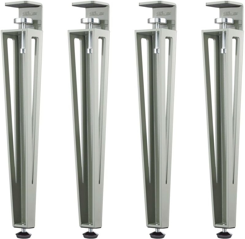 Sotech Tischbein ColorLine in F-Form konisch zulaufend von 70 auf 40 mm mit Klemmschraube (ohne Bohren) für Beistelltisc...