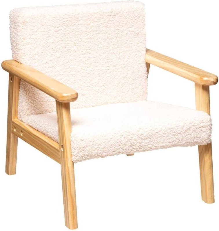 Atmosphera - Kindersessel mit Plüschbezug und Kiefernholzgestell, Höhe der Sitzfläche 28 cm