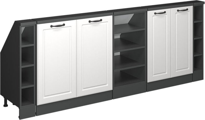 Thumbnail - Dachschrägenschrank Rion, Anthrazit/Weiß Landhaus, 5er Set, Vicco