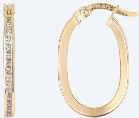 Creolen 375 Gelbgold Zirkonia