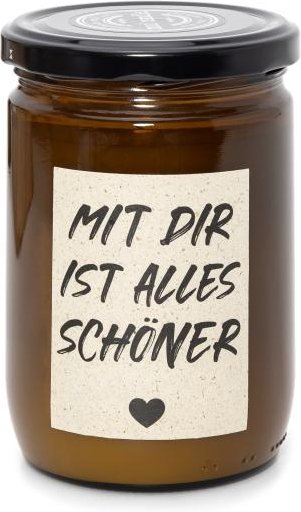 Kerze "Mit Dir ist alles schöner"