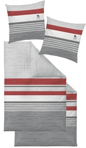 OTTO KERN Bettwäsche 4tlg. Querstreifen, rot, 2er-