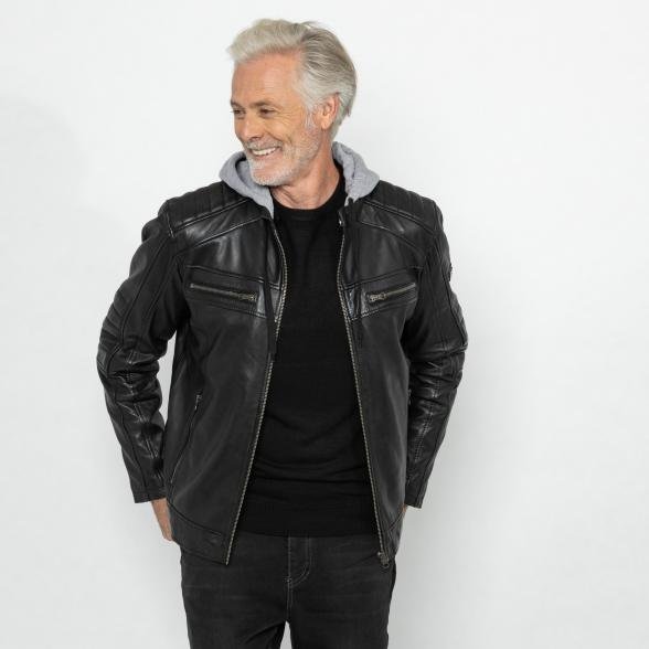 OTTO KERN Herren-Lederjacke 'Barney' schwarz