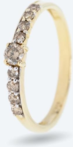 Ring 375 Gelbgold Brillanten champagnerfarbig
