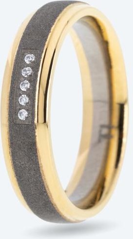 Ring Titan bicolor mit Zirkonia