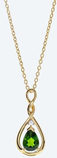 Anhänger mit Kette 925 vergoldet Chromdiopsid