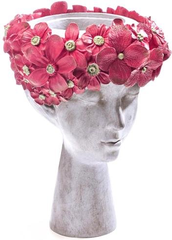 Pflanztopf Frau mit Blumen