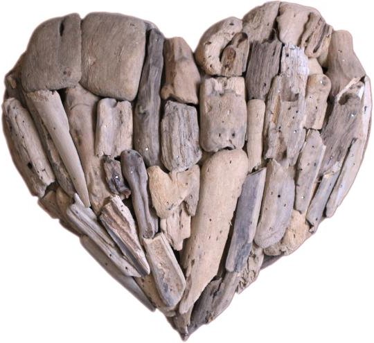 Darimana Wanddeko Herz Treibholz