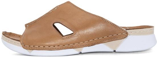 Andrea Conti Damen Lederpantolette camel