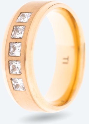 Ring Titan rosévergoldet mit Zirkonia