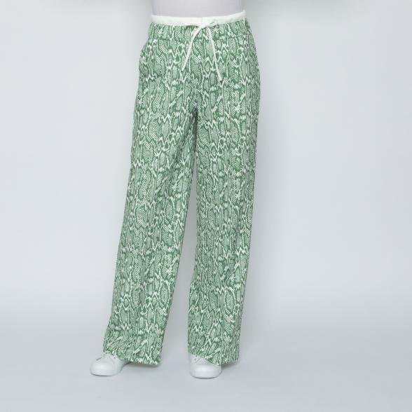 Perfectly JU Hose 'Bella' Wide grün/offwhite