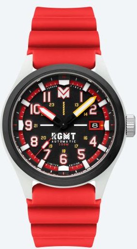 RGMT Carbon-Automatikuhr "Defender" schwarz-rot