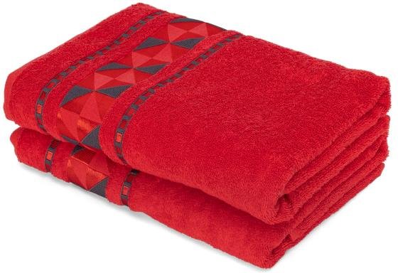 Duschtuch 2tlg. grafisch rot 70x140 cm