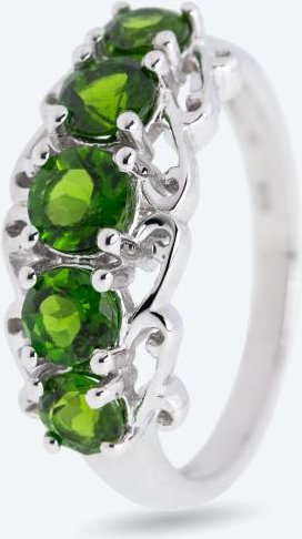 Ring 925 St. Silber rhodiniert Chromdiopsid