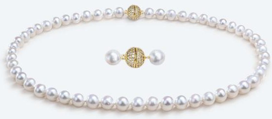 Collier Süßwasserzuchtperlen Magnetverschluß