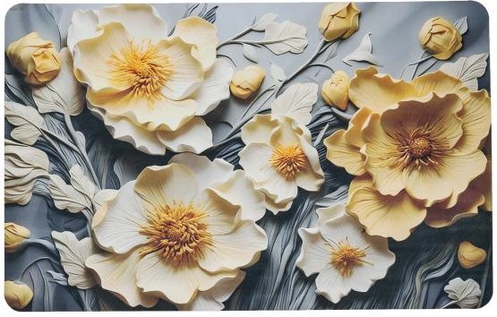 3D-Fußmatte Blüten