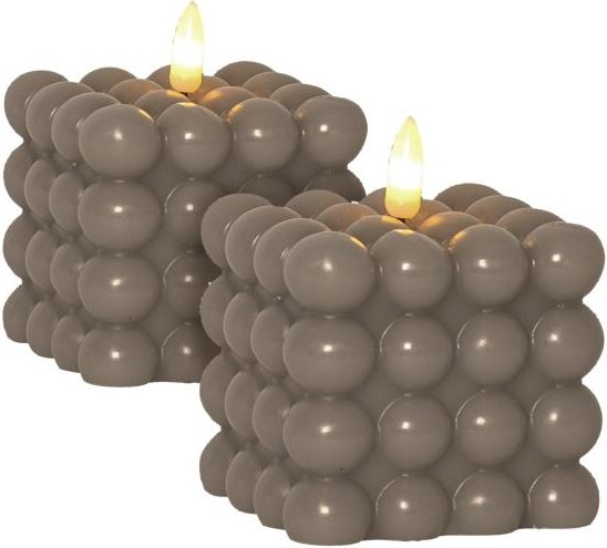 2 LED-Kerzen Bubble-Optik