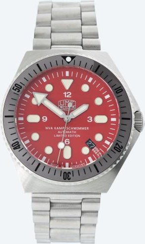 UMF Automatik-Taucheruhr "NVA Kampfschwimmer" rot