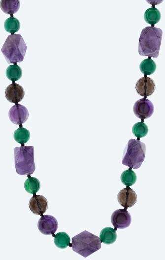 Collier Amethyst, Achat, Rauchquarz