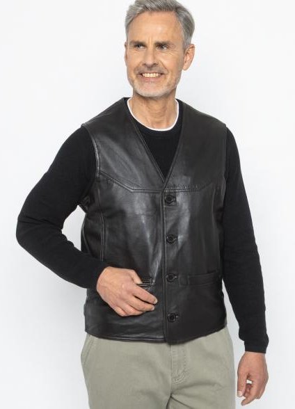 OTTO KERN Herren-Lederweste dunkelbraun