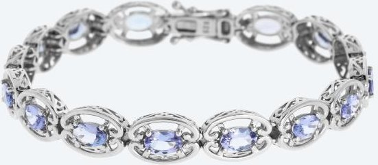 Armband 925 Silber rhodiniert Tansanit