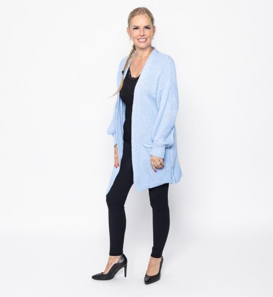 Damen-Strickjacke hellblau