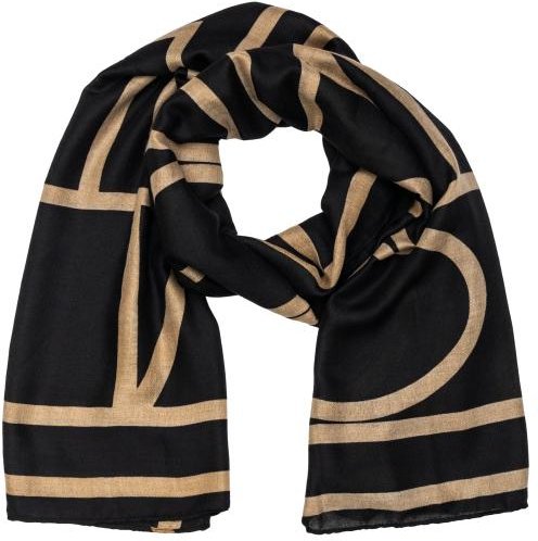Schal schwarz/cognac