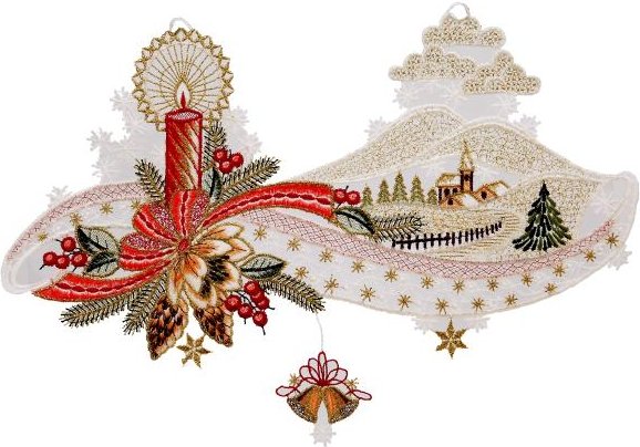 Fensterbild Plauener Spitze, Kerze