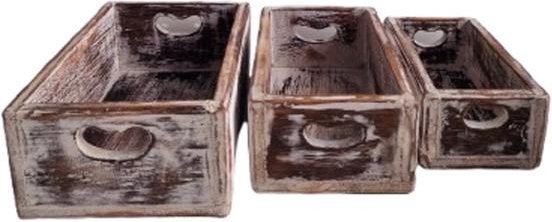 3er Set Holzkisten Borneo