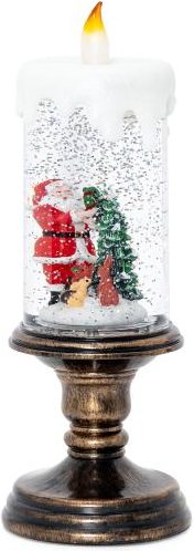 LED Kerze mit Schnee