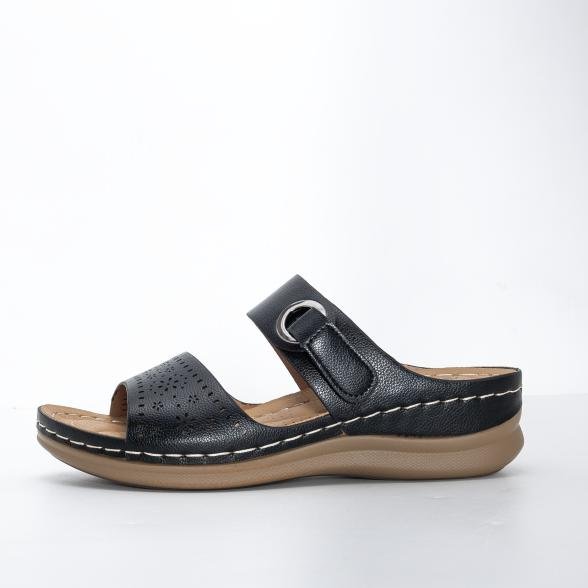 TOPWAY COMFORT Damenpantolette schwarz