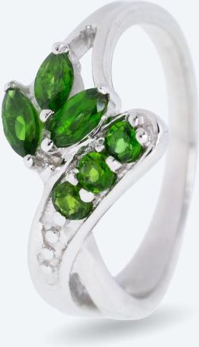 Ring 925 St. Silber rhodiniert Chromdiopsid