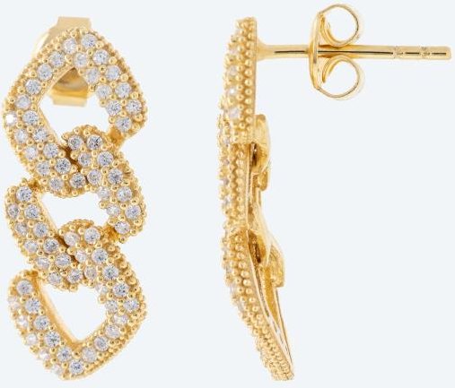 Ohrstecker 925 Sterling Silber vergoldet Zirkonia