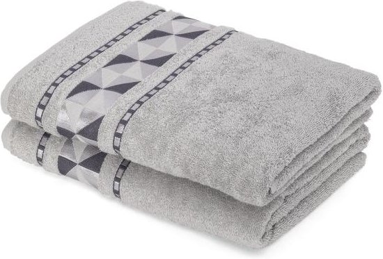 Thumbnail - Duschtuch 2tlg. grafisch silber 70x140 cm