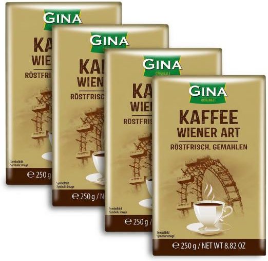 Gina Kaffee Wiener Art 4 x 250g
