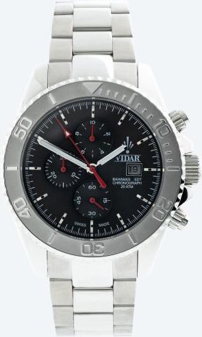 VIDAR Herrenuhr "Bahamas" Chronograph silber-grau