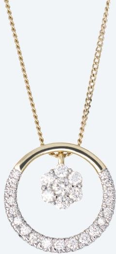 Anhänger mit Kette 375 Gelbgold Kanada Brillanten