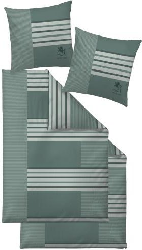 OTTO KERN Bettwäsche 4tlg. Feine Querstreifen, grü
