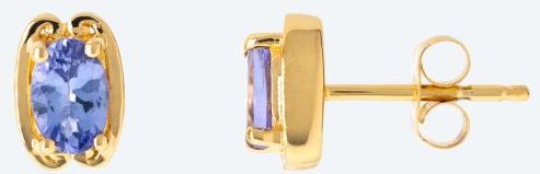Ohrstecker 925 Silber vergoldet Tansanit